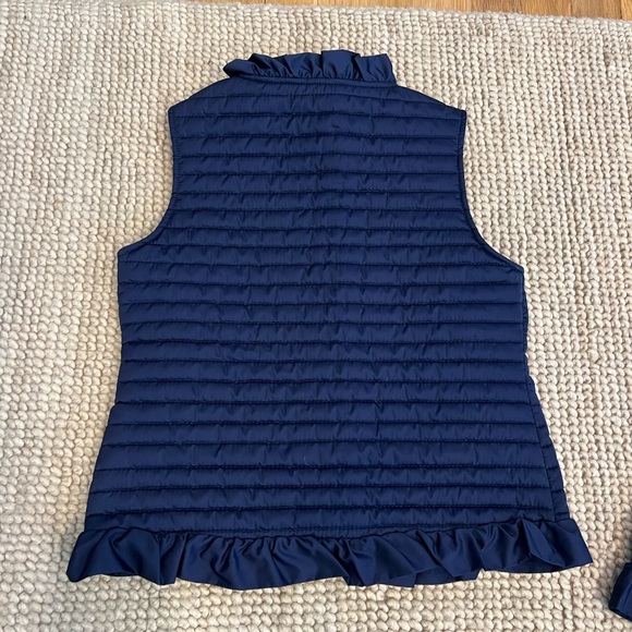 LILLY PULITZER lightweight navy puffer vest Sz. L (8-10) EUC - Picture 4 of 5